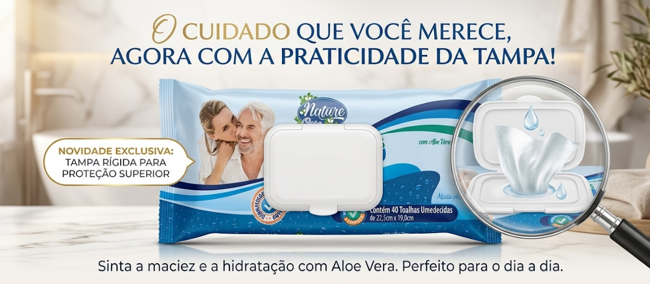 Nature — toalhas umedecidas adulto com tampa
