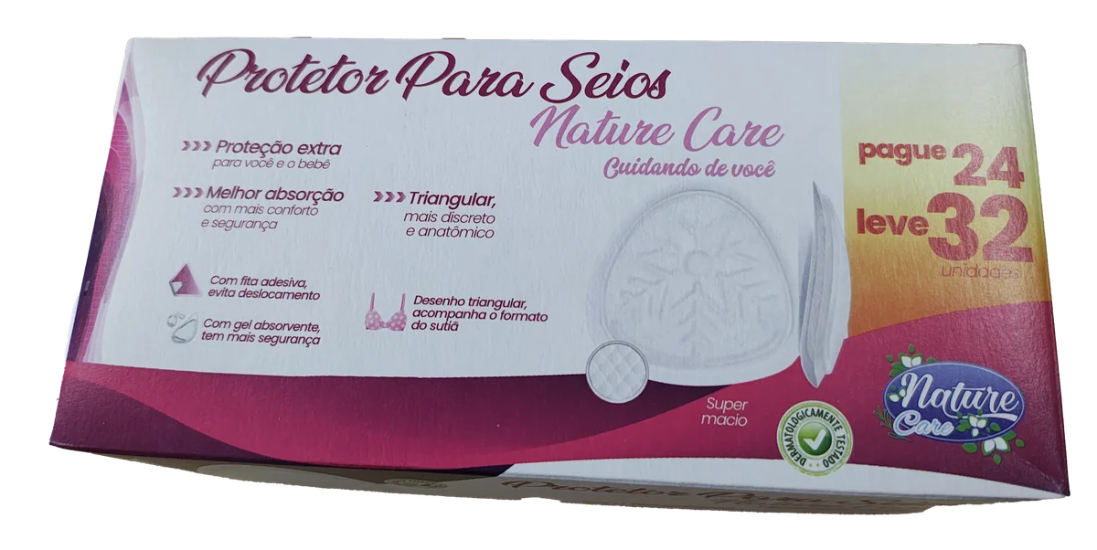 Nature — protetor de seios, vista frontal em formato horizontal (produto real)