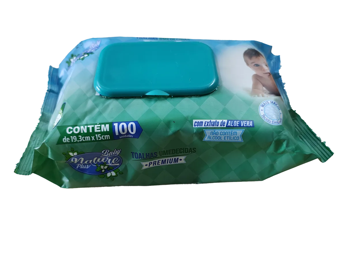 Nature — toalhas umedecidas infantil com tampa (produto real)